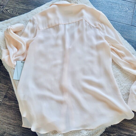 NWT A.L.C. 100% Silk Henry Blouse in Pale Pink Sz XS - Picture 4 of 8
